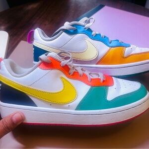Nike Kids White and Multicolor Sneakers